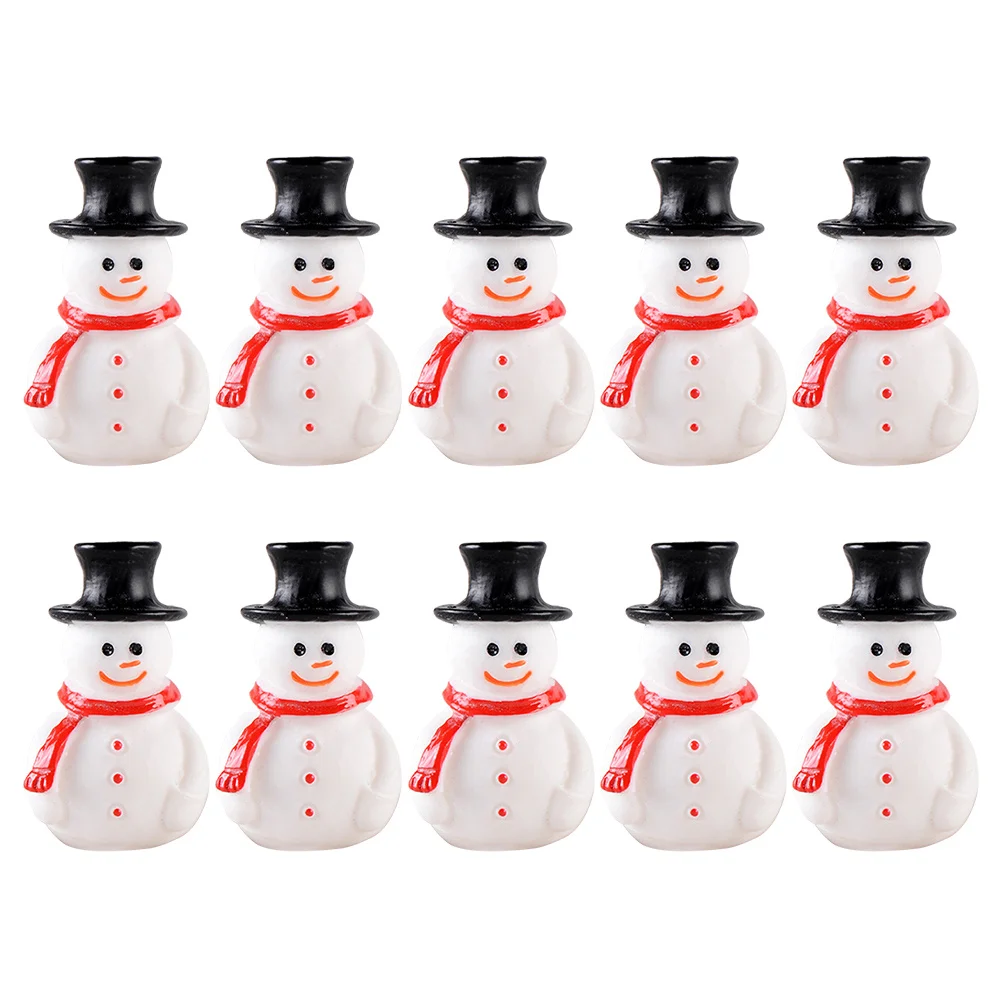 

10 Pcs Window Christmas Decorations Landscape Figurine Mini Statue Micro Snowman