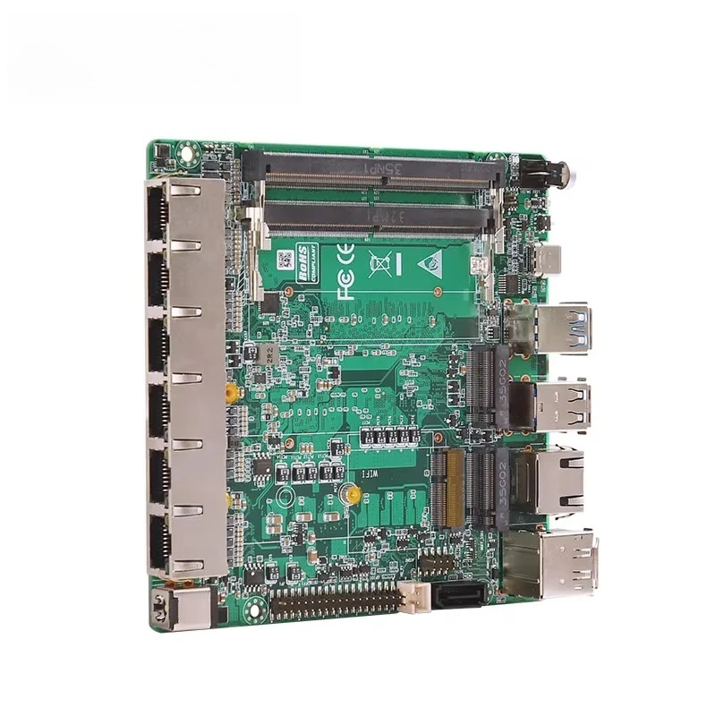 6 Lan Nano ITX Motherboard 13th 12th Gen Core I7 I5 I3 2*DDR5 1*RS232 X86 Industrial Router Pfsense Firewall 6