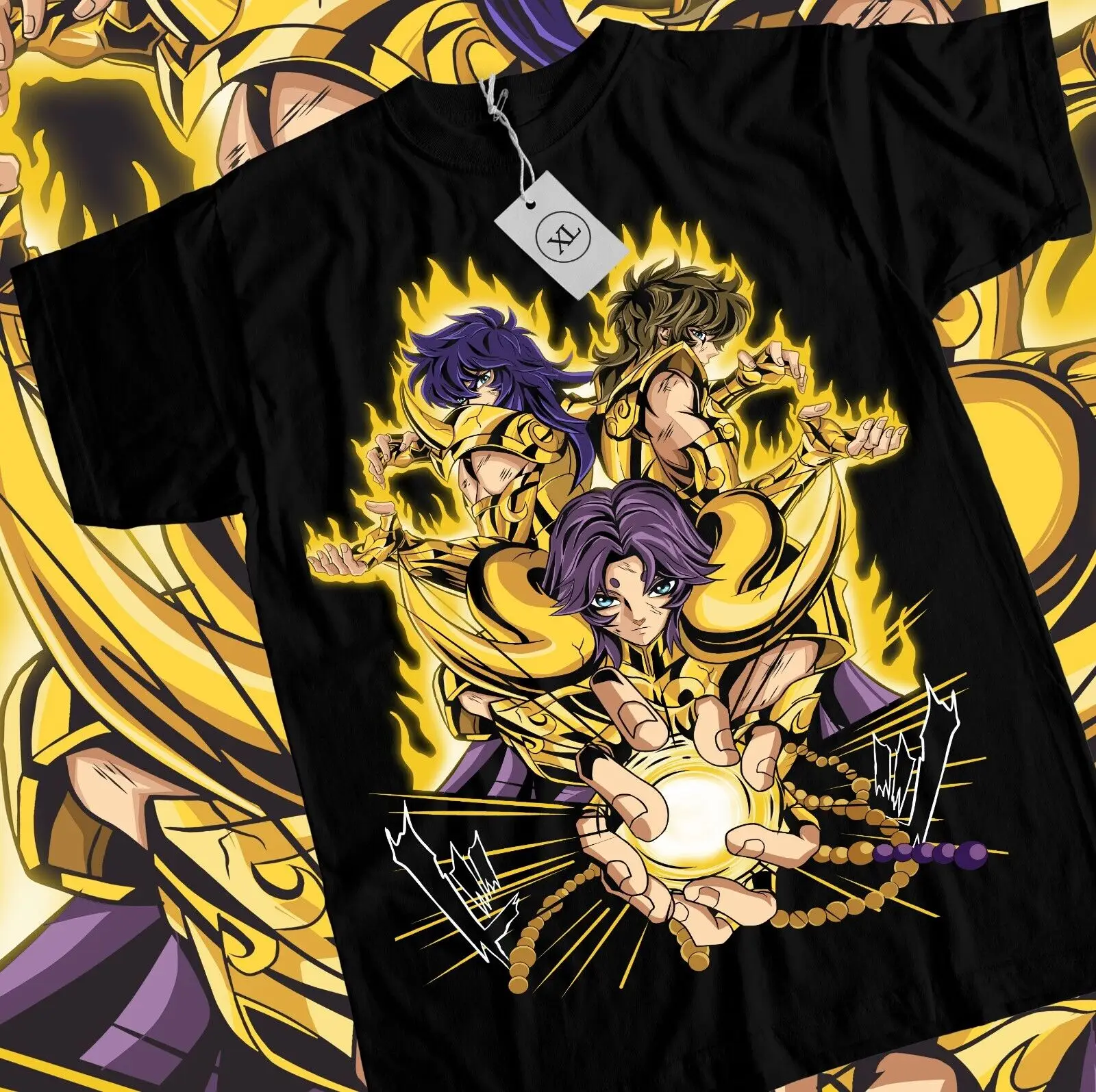 

Saint Seiya T-shirt knights Of the Zodiac Hyoga Ikki Anime Shun Shirt All Size