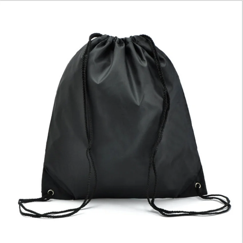 5pcs Black portable sports bag, drawstring cycling backpack, gym shoes bag, clothes backpack