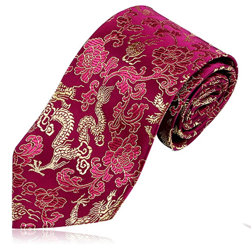 Dragon Pattern Tie Brocade Silk Chinese Style Mens Cravatte Pajarita Para Hombres Corbatas Cravatte Seta Uomo Gravatas Masculino