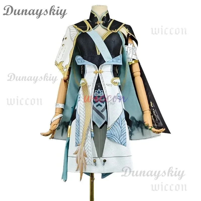 DY20Game Wuthering Waves Jinhsi Косплей Костюм 2Sstyle Костюм Татуировка Наклейка Платье Jinhsi Парик Hanfu Обувь Женская Хэллоуин Cos25