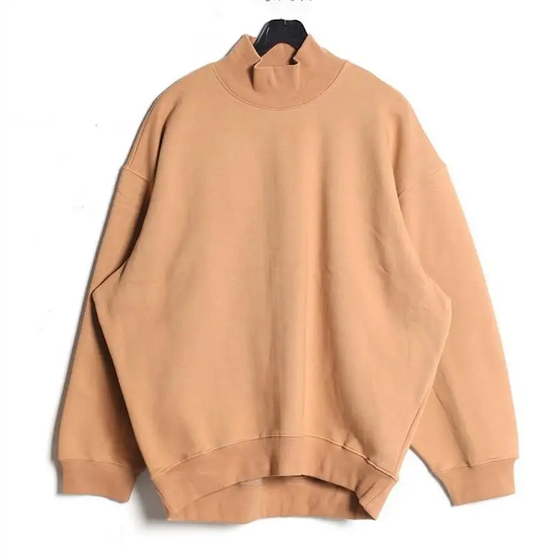 

Мужская толстовка с капюшоном на весну и осень, новая простая однотонная повседневная толстовка большого размера с полувысоким воротником