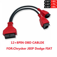 Keychannel 1PCS OBDII 12+8Pin Programming Cable for Chrysler JEEP Dodge Fiat for Autel DS808 906 908 PRO XTOOL VVDI OBDSTAR DP