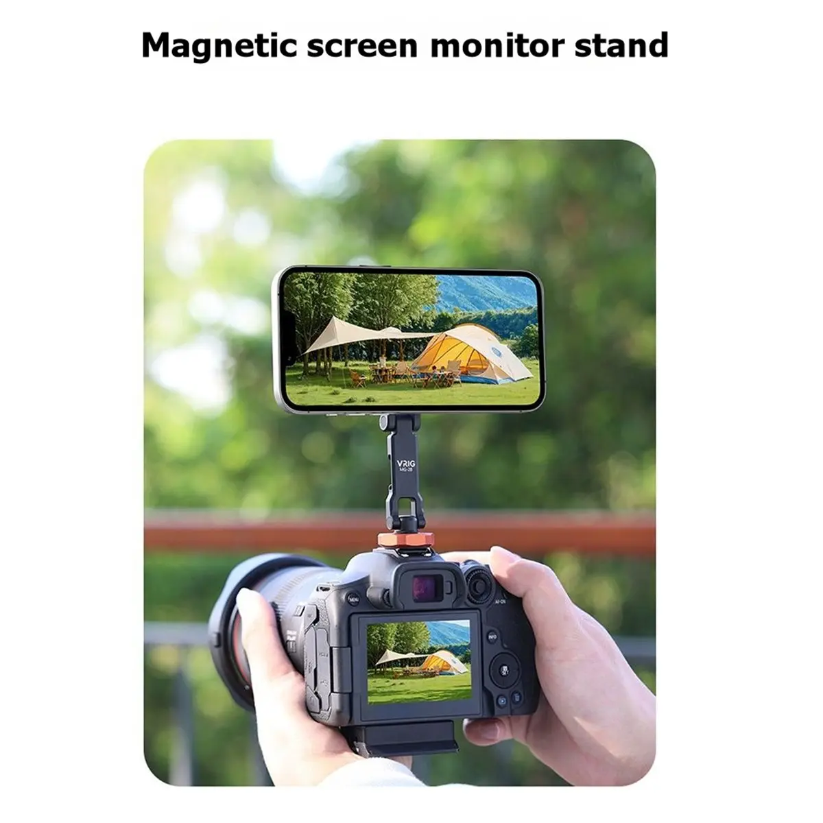 AT33 VRIG Cold Shoe Phone Mount Holder for IPhone MagSafe Magnetic Hot Shoe Camera Adapter Universal Phone Clamp A