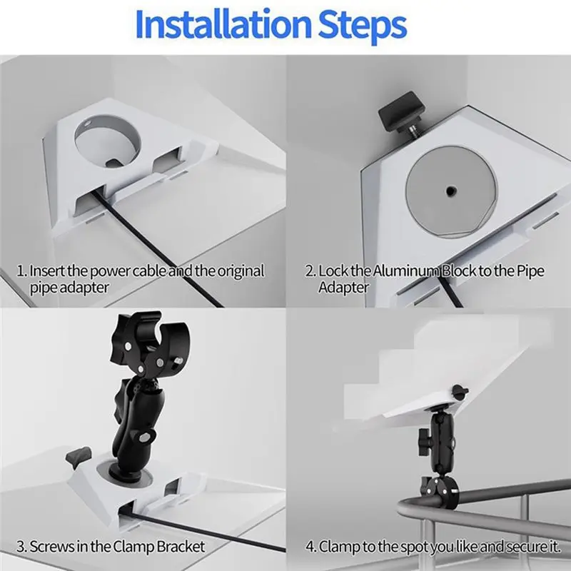DT17 Starlink Mini Pole Mount Clamp RV Mount Compatible with Pipe Adapter for Car RV Ladder Roof Rack Bracket