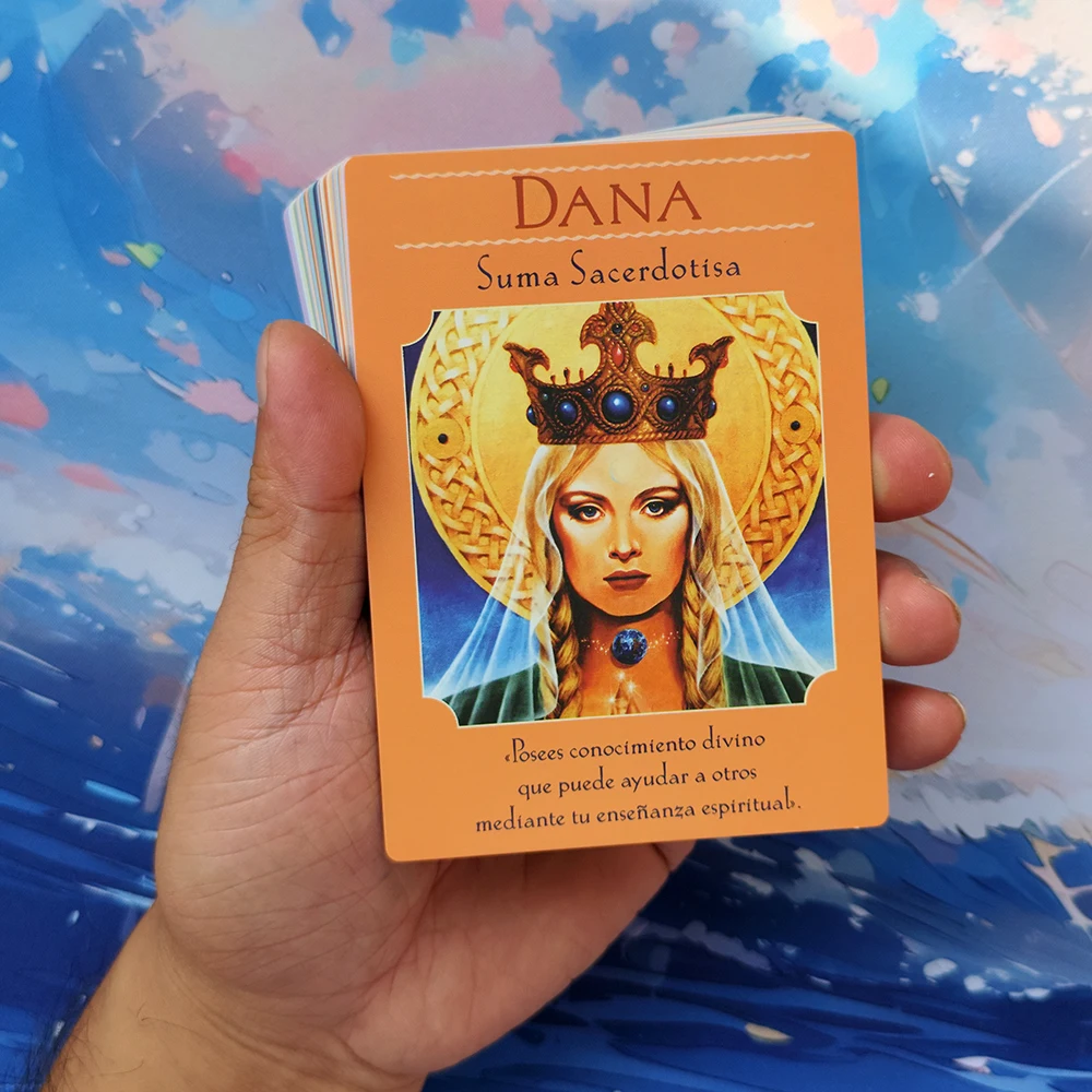 12x8.7cm Spanish Version Goddess oracle cards divination for fortune games 44-card deck,Spanish Oracle with Keywords