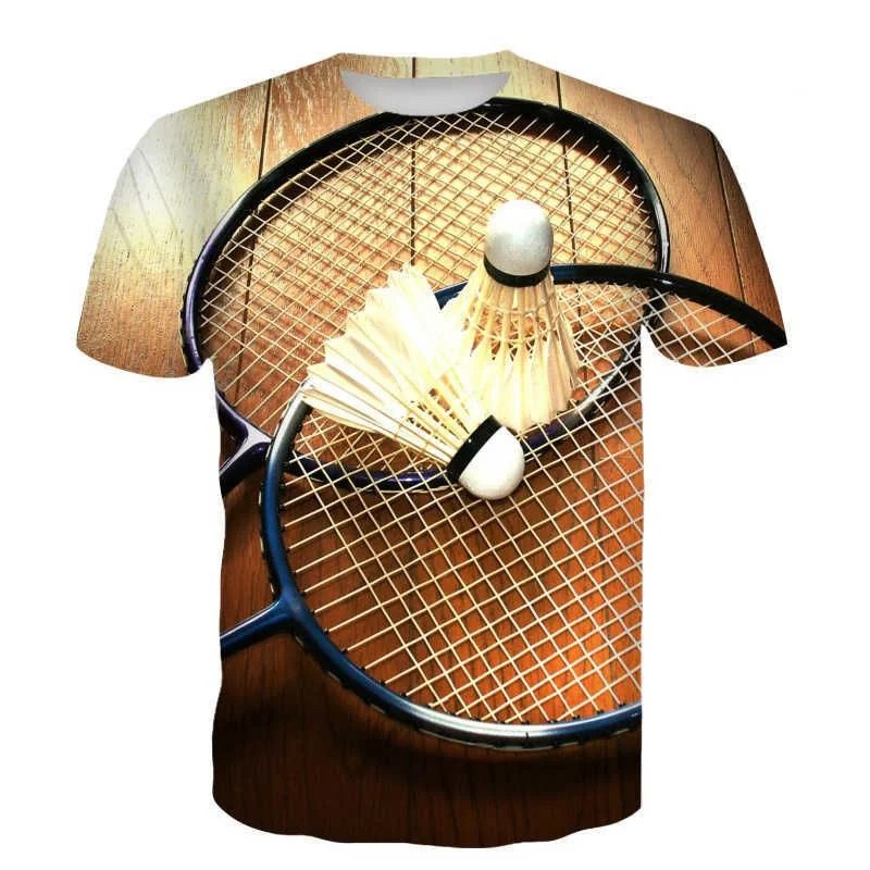 3D Indoor And Outdoor Sports Badminton Printing T Shirt Fashion Sports T-shirts For Men Kid Fashion Streetwear Gym Tee Shirt Tee