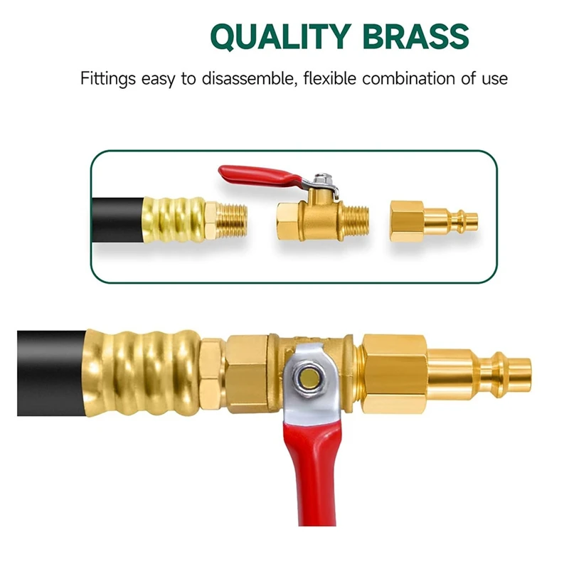 طقم الشتاء RV، نفخ المياه RV، قابس توصيل سريع لضاغط الهواء إلى محول نفخ خرطوم 3/4 بوصة مع صمام