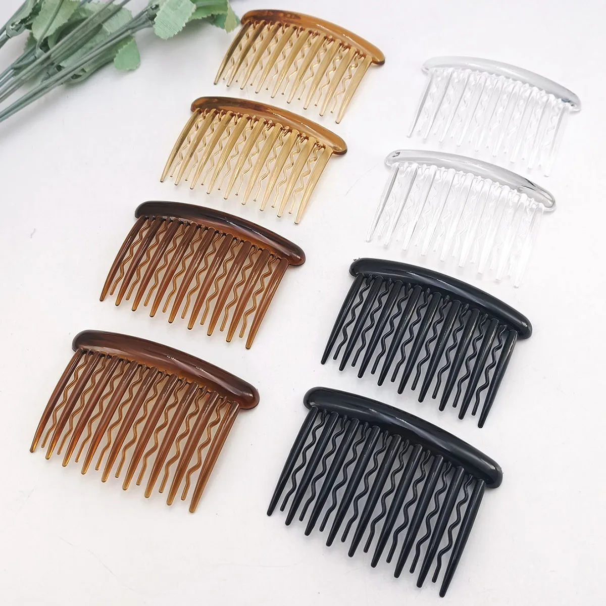 8PCS 17 Zähne Retro Kunststoff Haar Seite Kamm Einfache Haar Zubehör Starken Halt Haar Kamm Für Frauen Mädchen
