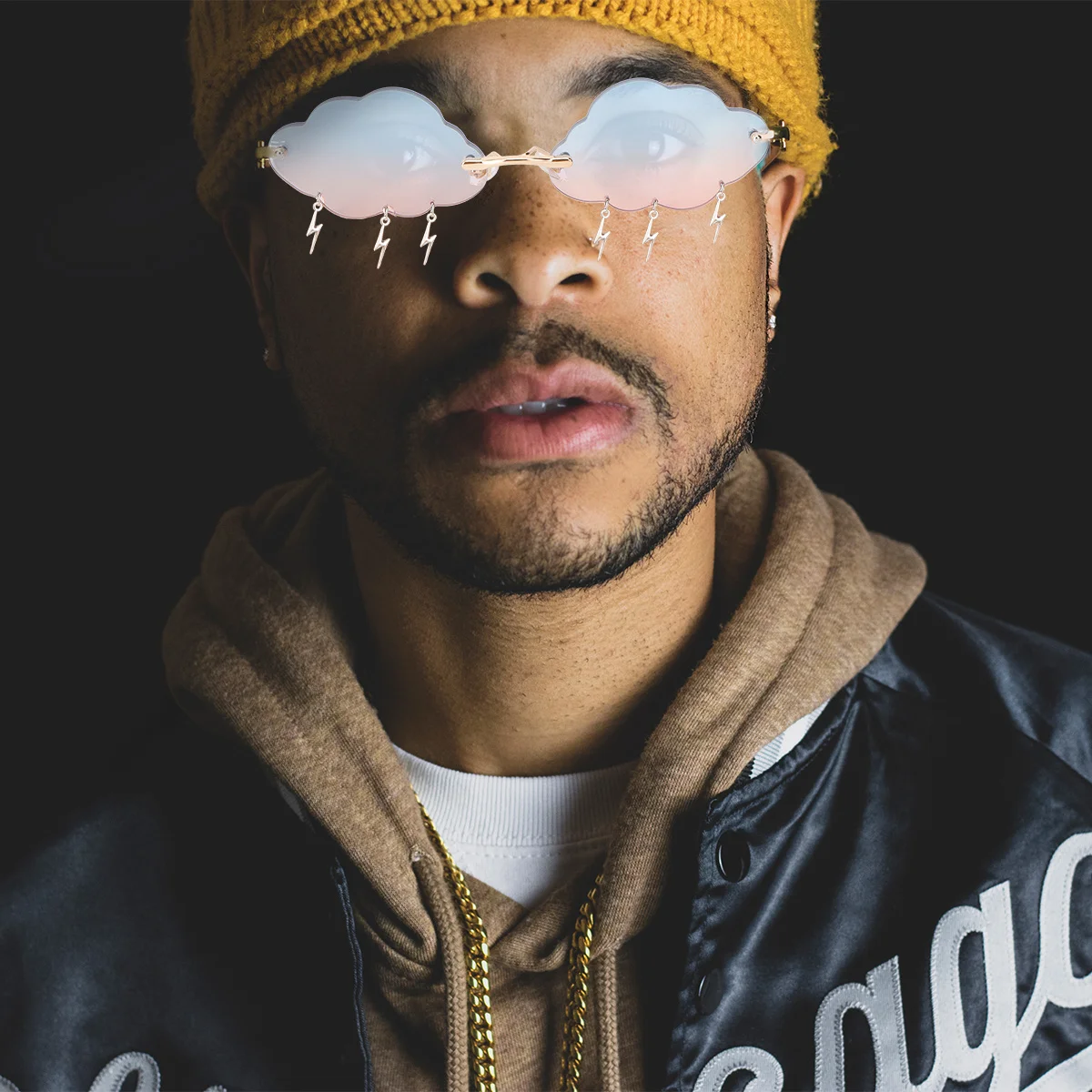 

1Pair Sunglasses Stylish Cloud Frame Frameless Party Glasses Fashion Streetwear Protective Shades Party Cloud Glasses