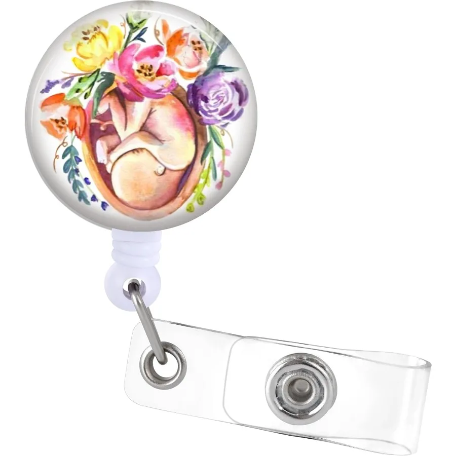 

Jupswan s Holder Retractable with ID Clip for Nurse me Tag Card OB LandD NICU OBGYN Gynecology Nursing Doctor Teacher Student L