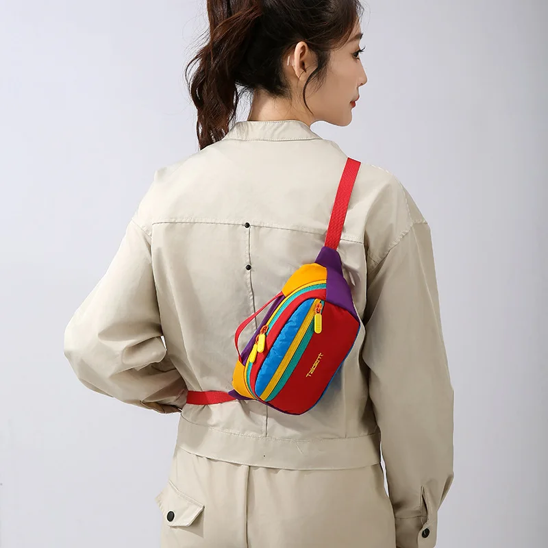 

Fashion Travel Close Fitting Anti-theft Crossbody Bag for Both Men and Women Outdoor Leisure Sports Dopamine Colored Waist Bag
