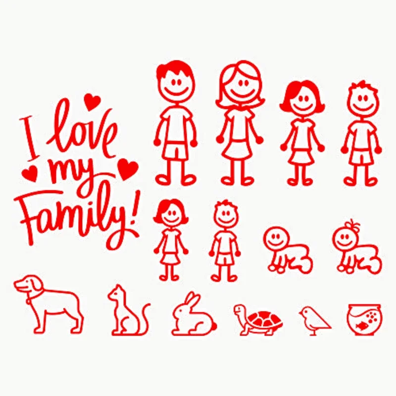 15cm Decoration Happy Family Motorcycle Stickers on Car Sticker Exterior Parts Stylish, Decals Products Personality, Accessories
