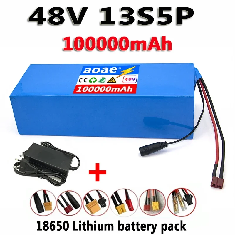 

New 48V 100Ah Lithium Battery 13S5P 1000W High Performance Electric Bicycle Scooter Electric Bicycle Battery Replacement