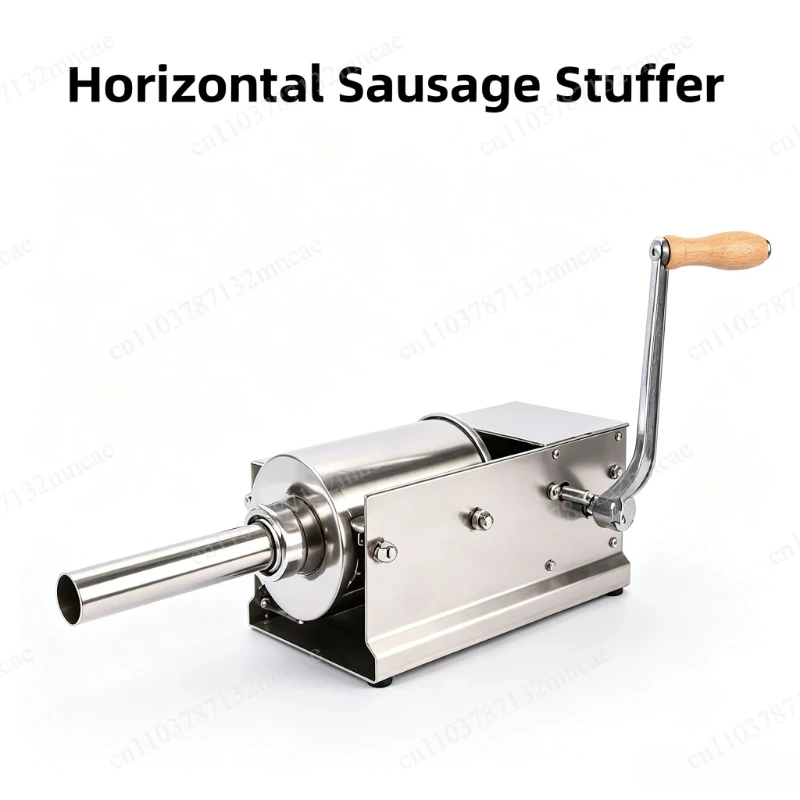Horizontal Two-Speed Stainless Steel Sausage Stuffer, Household Commercial Sausage Filling Machine for Homemade Sausage