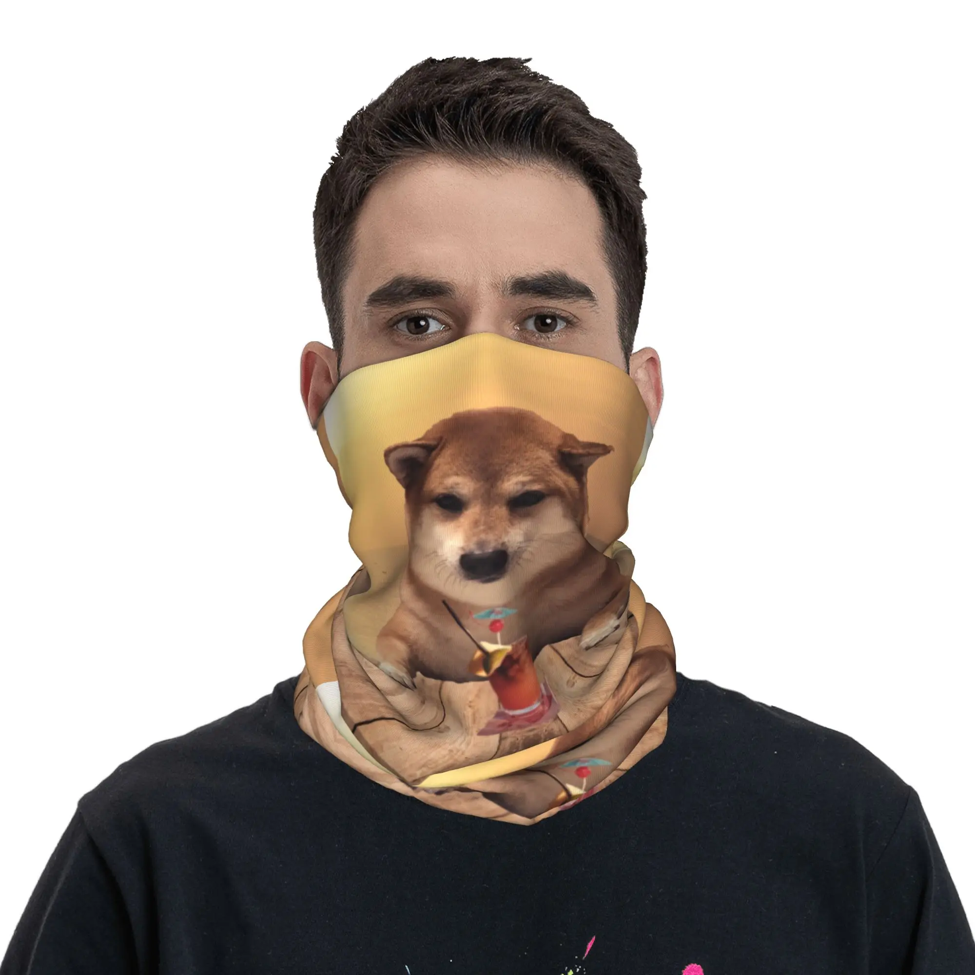 مخصص Cheems في عطلة باندانا الرقبة الجراب يندبروف الوجه وشاح غطاء النساء الرجال شيبا Inu دوجي أغطية الرأس أنبوب بالاكلافا