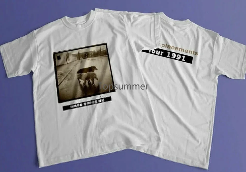 Vtg The Replacements Cotton Full Size White Unisex 2 Sided Shirt A301