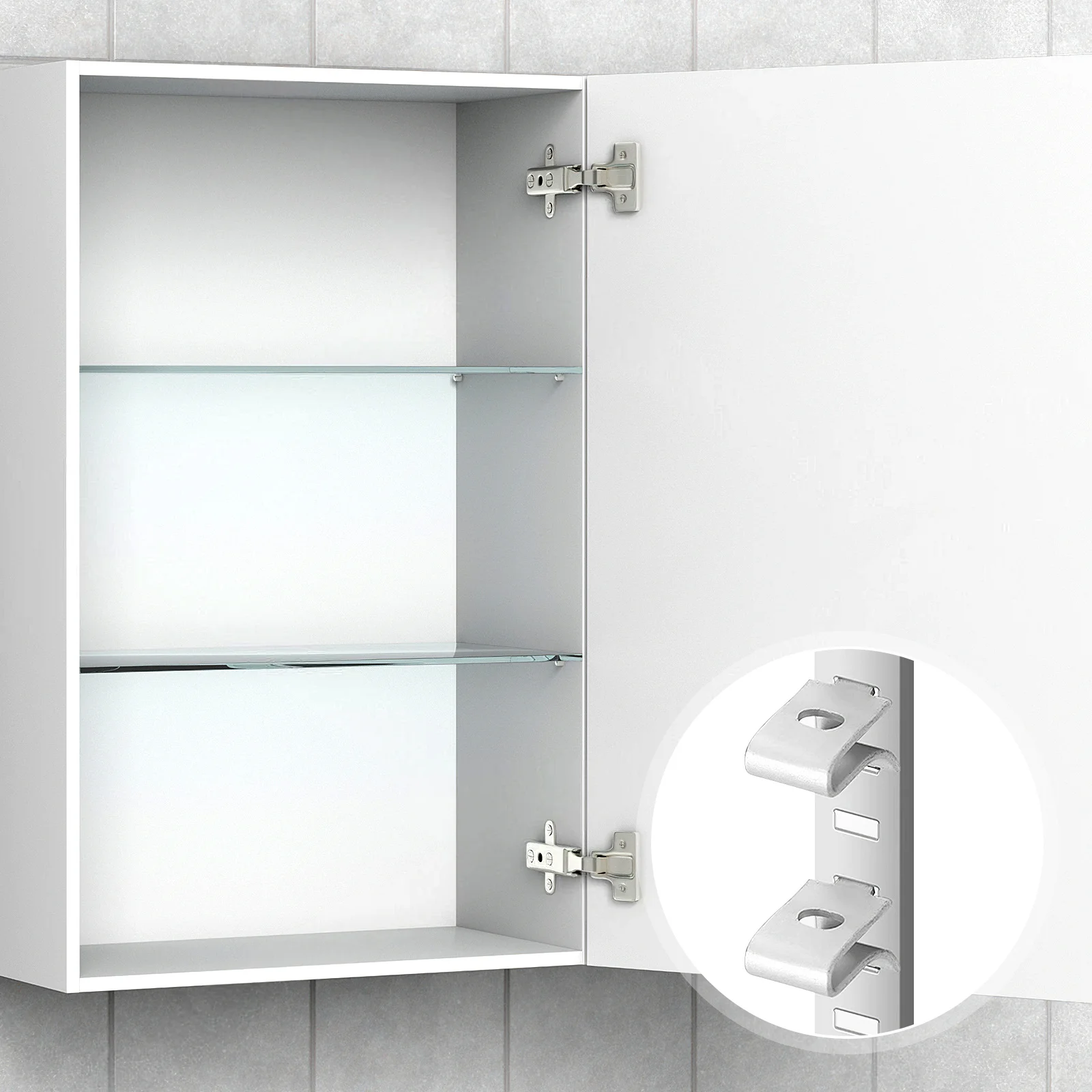 

10Pcs Stainless Steel Glass Shelf Mounting Clips Shelf Support Clip Strong Rust Proof for Garage Tool Room Cabinets