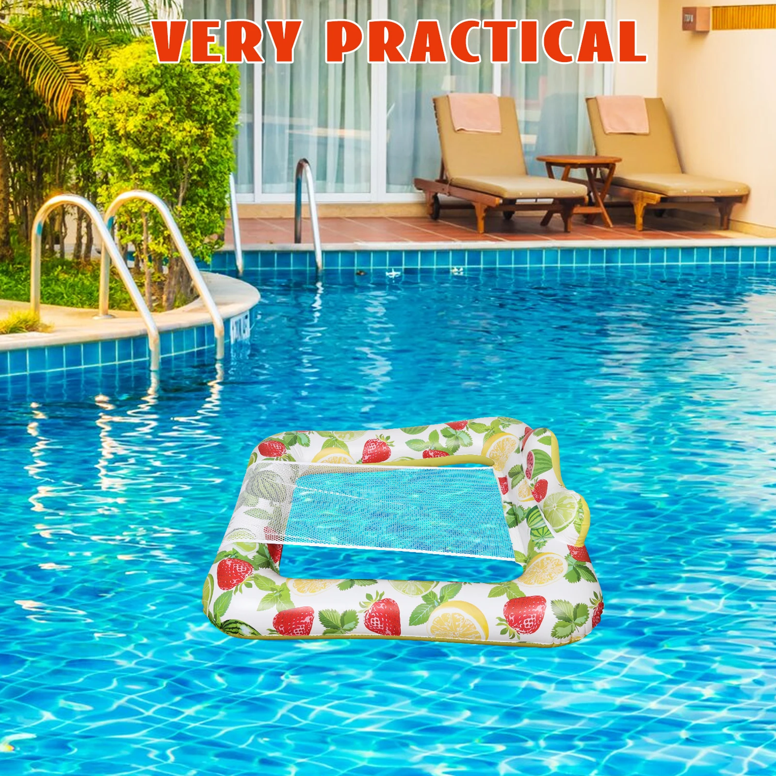 

Water Lounger Pool Floating Hammock Inflatable Row Recliner Mat Bed Adult Chair