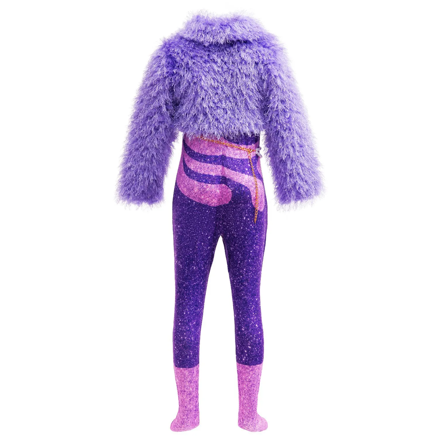 2026 Disney Zootopia 2 Girls Cosplay Gazelle Purple Fashion Plush Jumpsuit + Jacket Set Halloween Clothes Gift For Girl 3-10T view 2