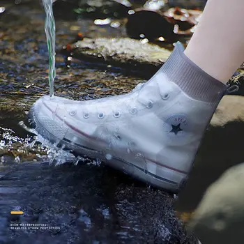 1 pár silikonových voděodolných návleků na boty, gumových návleků na boty do deště, odolných proti dešti, doplňků pro venkovní deštivé dny 8 nejlepší prodej pláštěnka na boty - №4