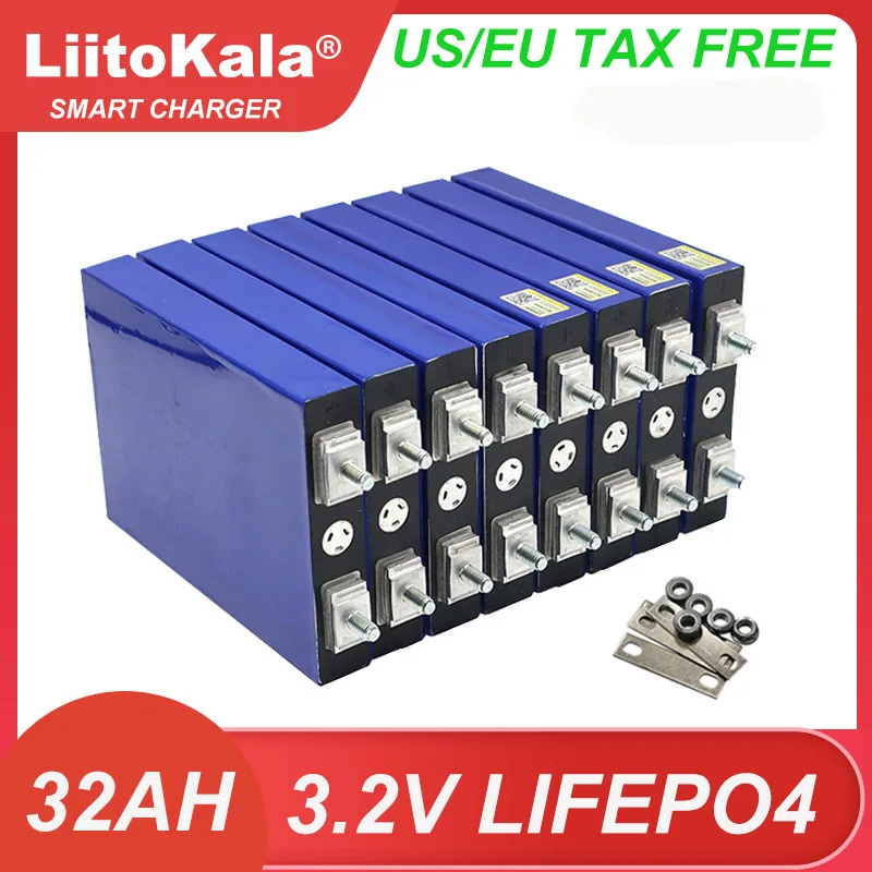 

LiitoKala 3.2V 30Ah Lifepo4 Batteries 4S 12.8V 24V Lithium Iron Phosphate Battery Pack Solar Motorcycle Electric Vehicle Stud