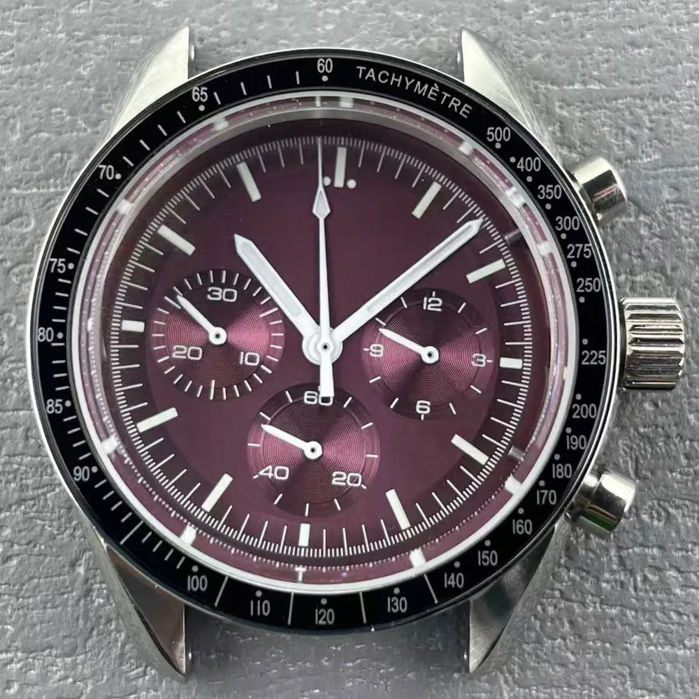 40mm watch VK63 suitable for movement case 316L stainless steel coating scratch resistant glass 5BAR waterproof quartz watch