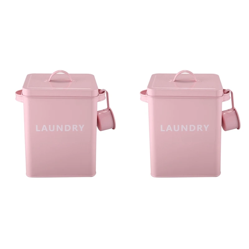 

2X New Kitchen Bathroom Storage Organizer 5L Grain Rice Storage Container Washing Powder Container Sealed Box With Spoon