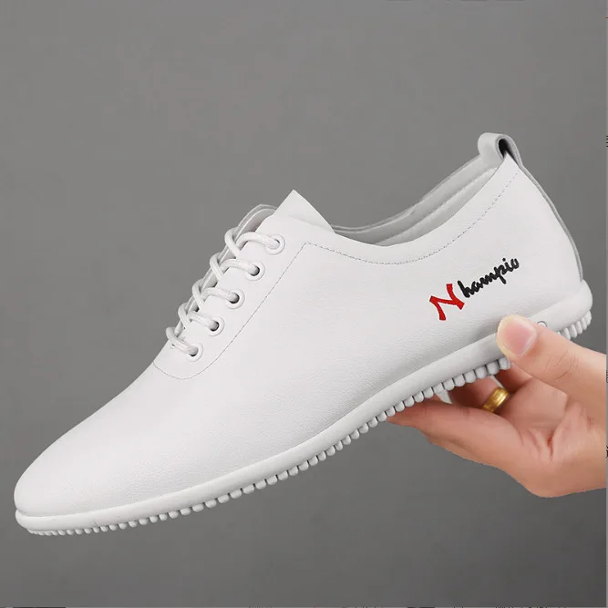 Men\'s Summer Shoes 2023 New Designer Spring Autumn Fashion Casual Leather Shoes Male Solid Color Business Shoe for Men