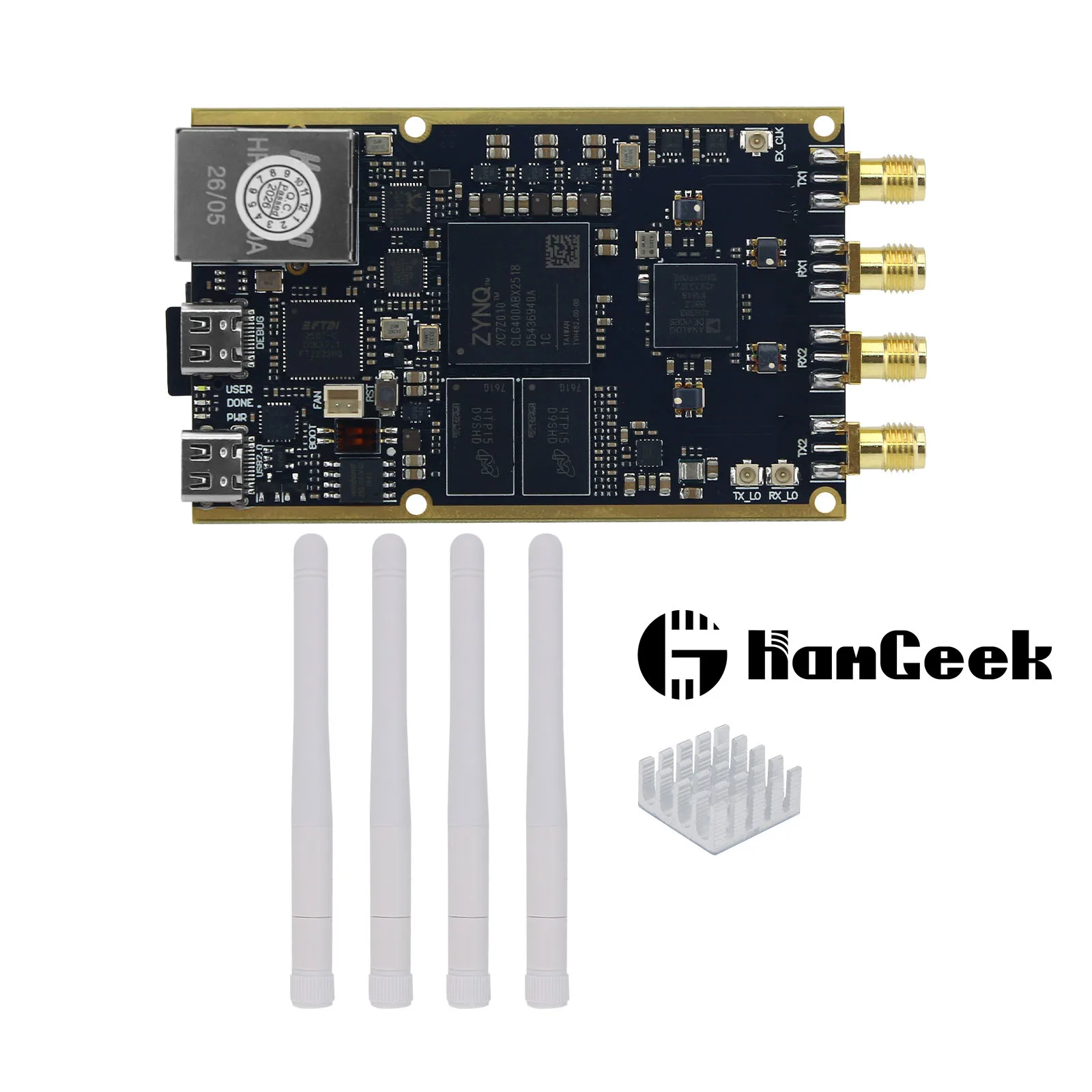 HamGeek 70MHz-6GHz 7010-SDR AD9363 SDR Software Defined Radio Entwicklungsboard mit Kühlkörper für Pluto SDR MATLAB – Detail 2