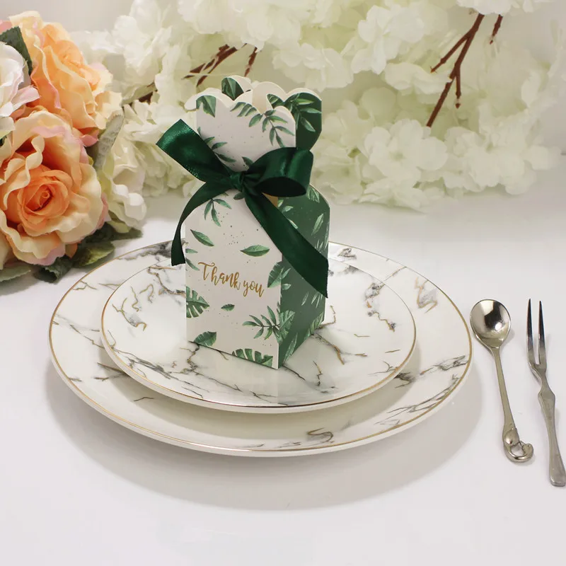 10 Stück Fischschwanz-Vase, Pralinenschachtel, Blumenmuster, Hochzeitstag, Geschenkbox, Verpackung, Box mit Band, Babyparty, Geburtstag, Party-Dekoration – Detail 17