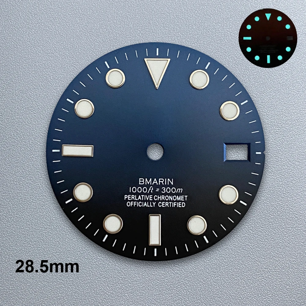 Dial degradado con Logo S de 28,5mm, accesorio de modificación para reloj, compatible con NH35/NH36/4R/7S, movimiento azul hielo, luminoso, 3/3.8 en