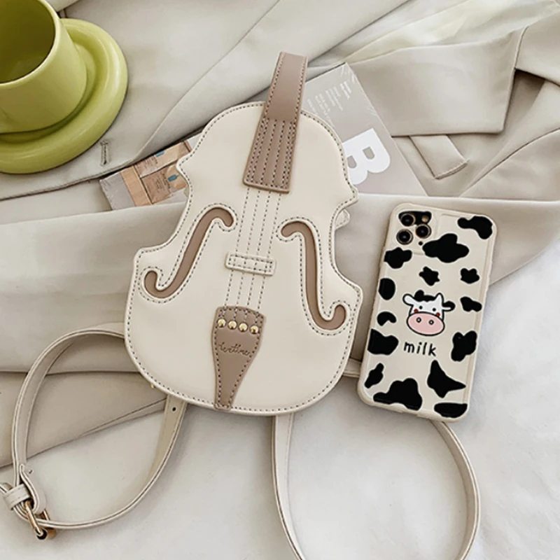Kreative Violine Weiblichen Umhängetasche PU Leder Kleine Rucksäcke für Frauen Luxus Design Gewinde Damen Mode Schulter Tasche – Detail 17