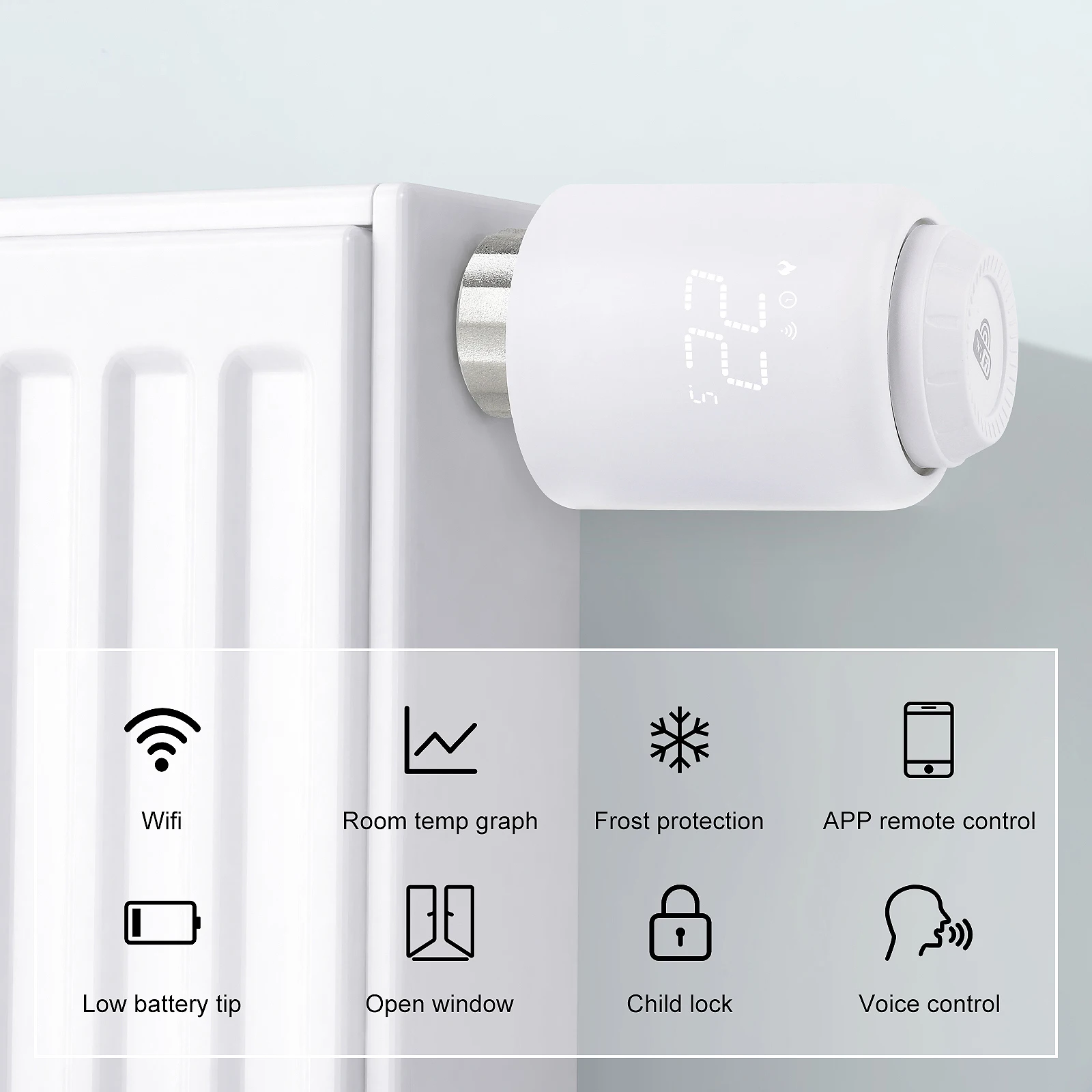 

Tuya Smart Home Wifi /Zigbee Thermostatic Valve Wifi Thermostatic Head Valve Radiator Temperature Controller Alexa Google Home