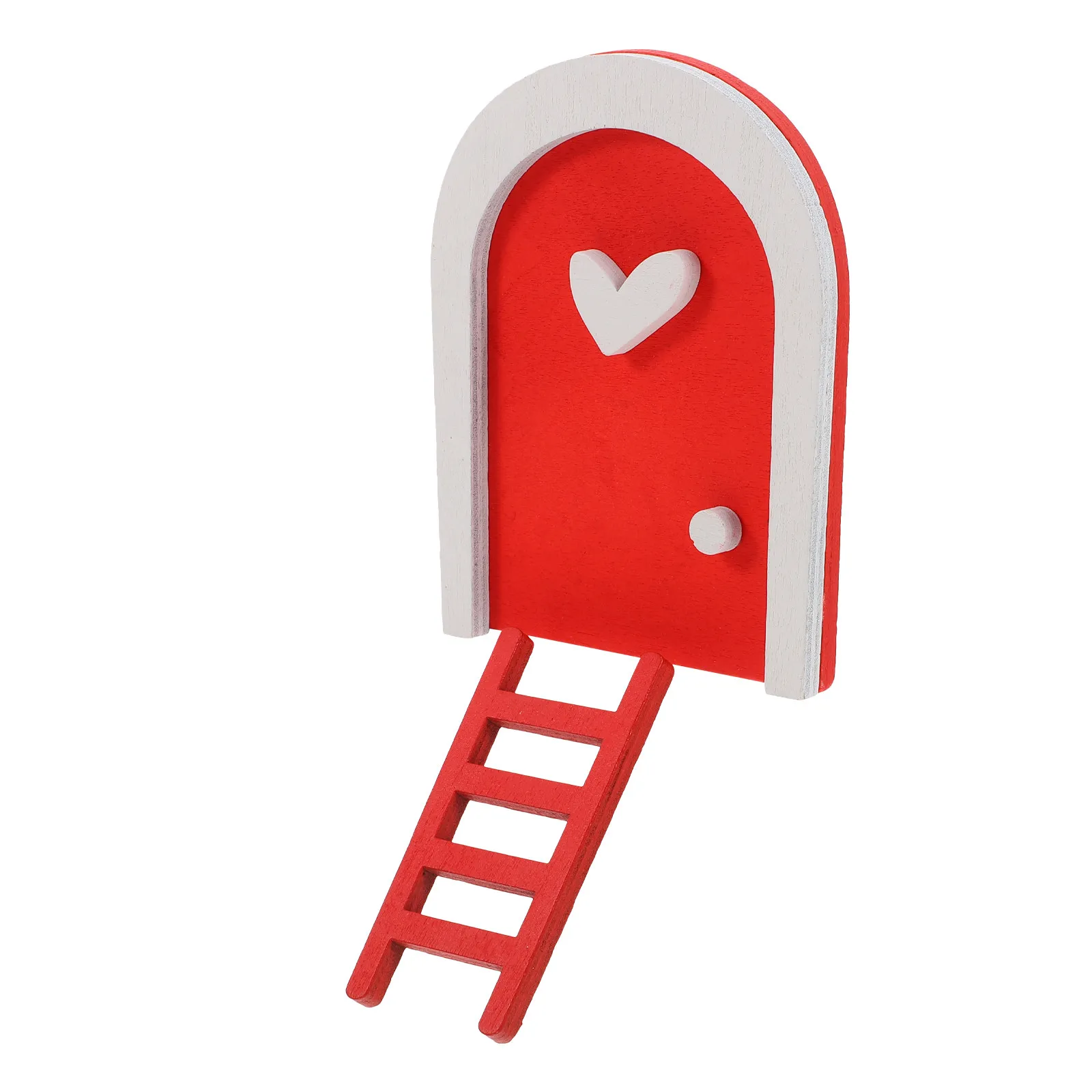 2Pcs Miniature Wooden Door Set Garden Decor Creative Fairy Garden Entrance Tiny Ladder Prop Outdoor Decoration Micro Landscape