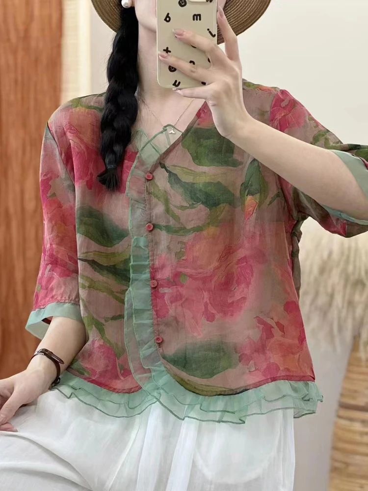 

Льняной ort Sve irt, женская свободная повседневная летняя новая модная антивозрастная одежда для мам, универсальная маленькая одежда