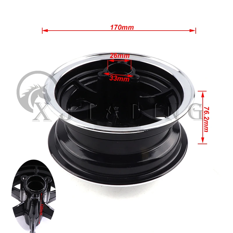 High Quality 6 Inch Alloy Wheel Hub Fit For Small Mini Citycoco Electric Scooter E-Bike front and rear rim Tire Accessories