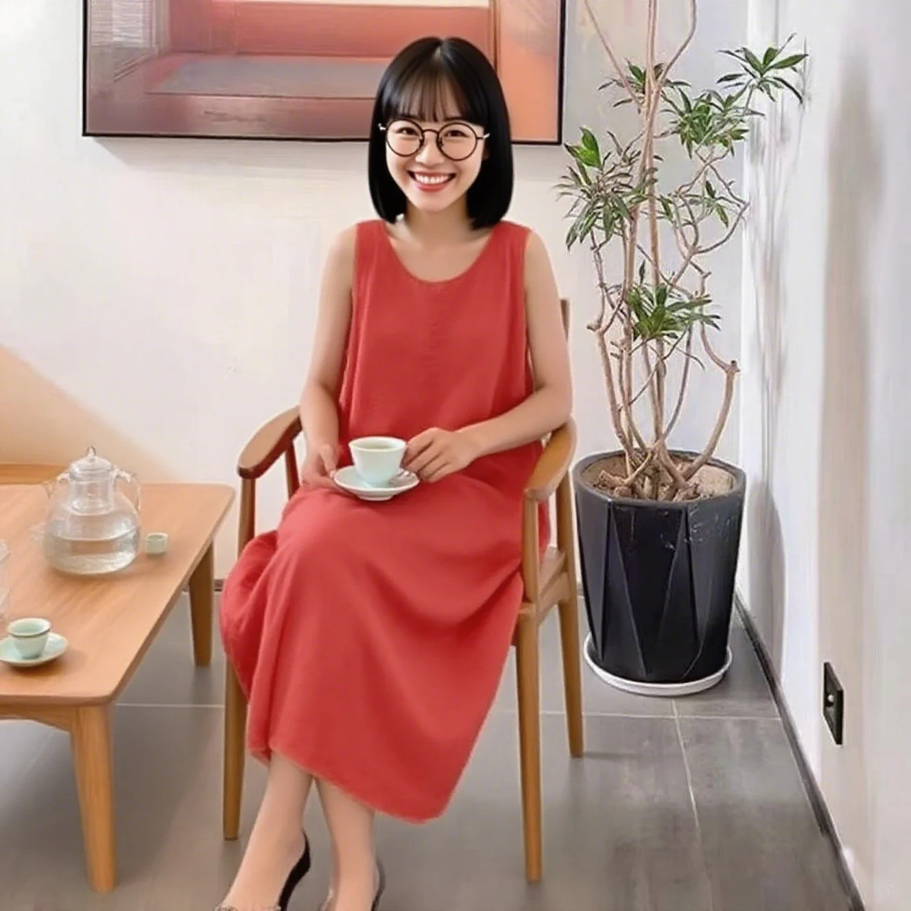 

New sleeveless linen dress for casual street women's dress, easy to wear for daily outings, comfortable and beautiful