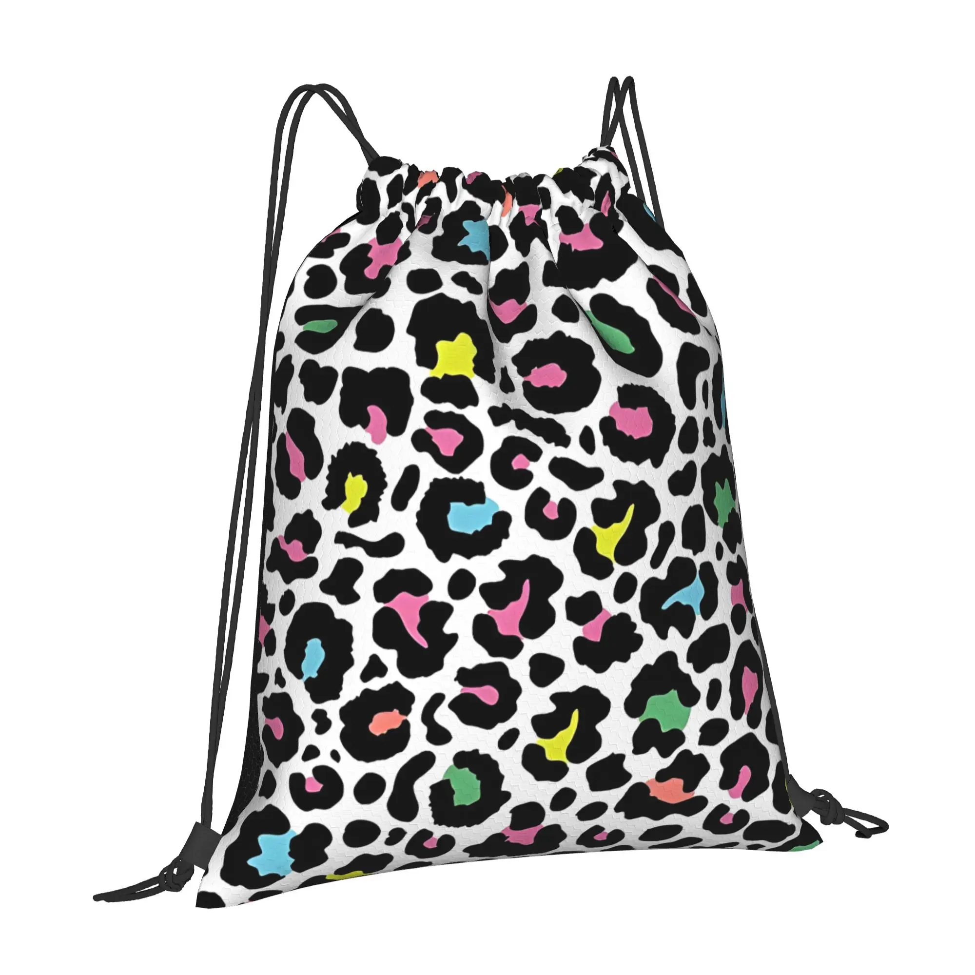 Modern Leopard Print  Cheetah Cameo Multi-function Pocket Men Women Storage Backpack Teenager Travel Bag Print Drawstring Bags