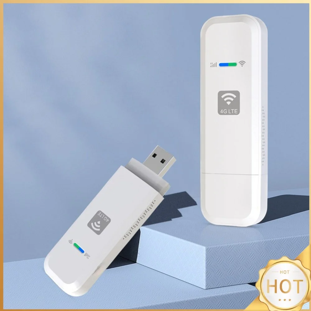 Portable WiFi LTE USB 4G Modem 150Mbps Wireless Network Adapter with SIM Card Slot Plug and Play for Outdoor Travel