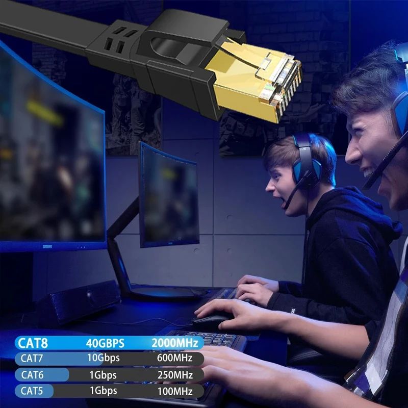 Flat Ethernet Cable Supports Network LAN Ethernet Patch Cable For Router PC