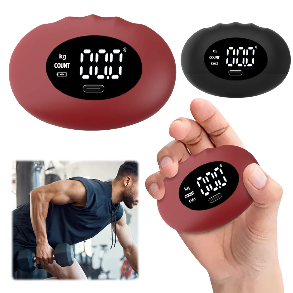 180KG Digital Grip Strength Trainer Rechargeable Hand Grip Exerciser Silicone Hand Dynamometer LED Display for Strength Training