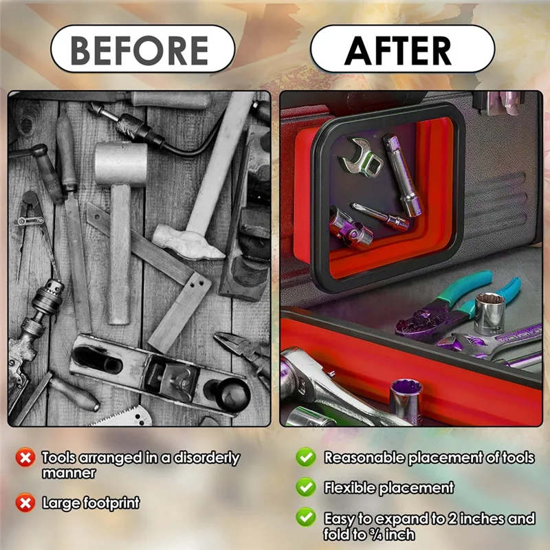 AB66-접이식 나사 그릇 배관공 목수를위한 3Pcs 실리콘 마그네틱 부품 트레이 도구 보관함