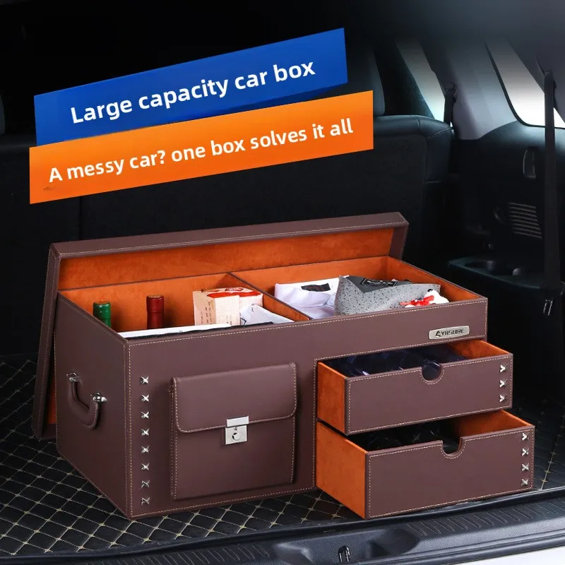 Car storage box Leather car trunk, storage box Audi suitable for car storage box