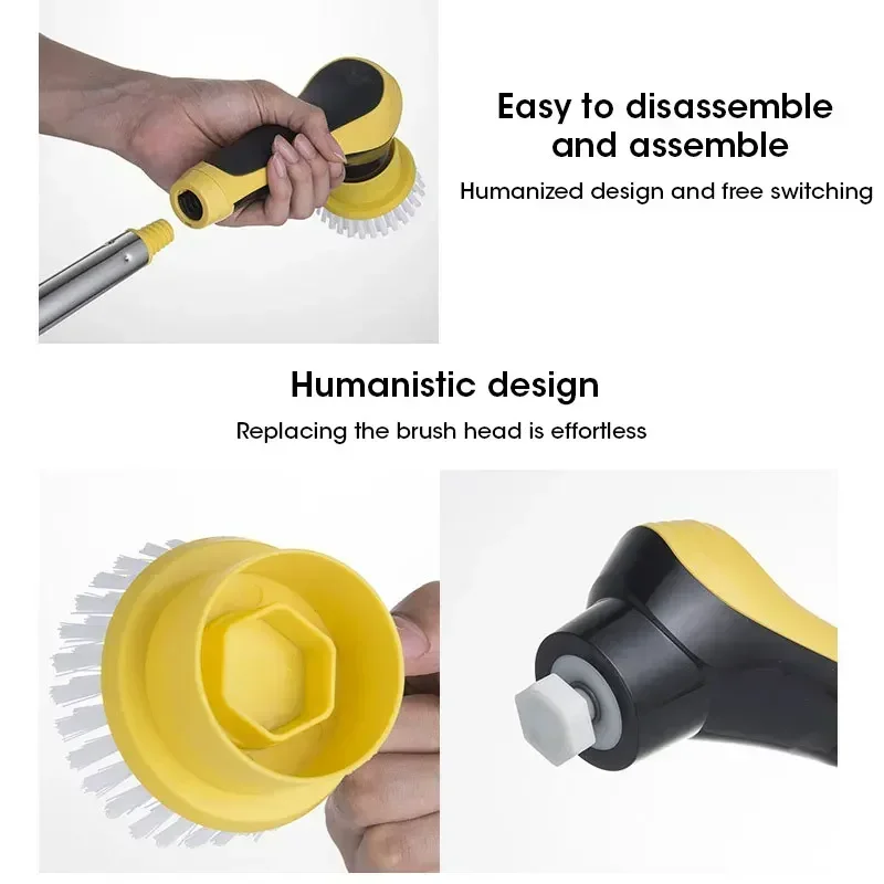 10-in-1 Electric Cleaning Brush USB Electric Spin Cleaning Scrubber Household  Bathroom Brush Handheld Rotating Cleaning tools