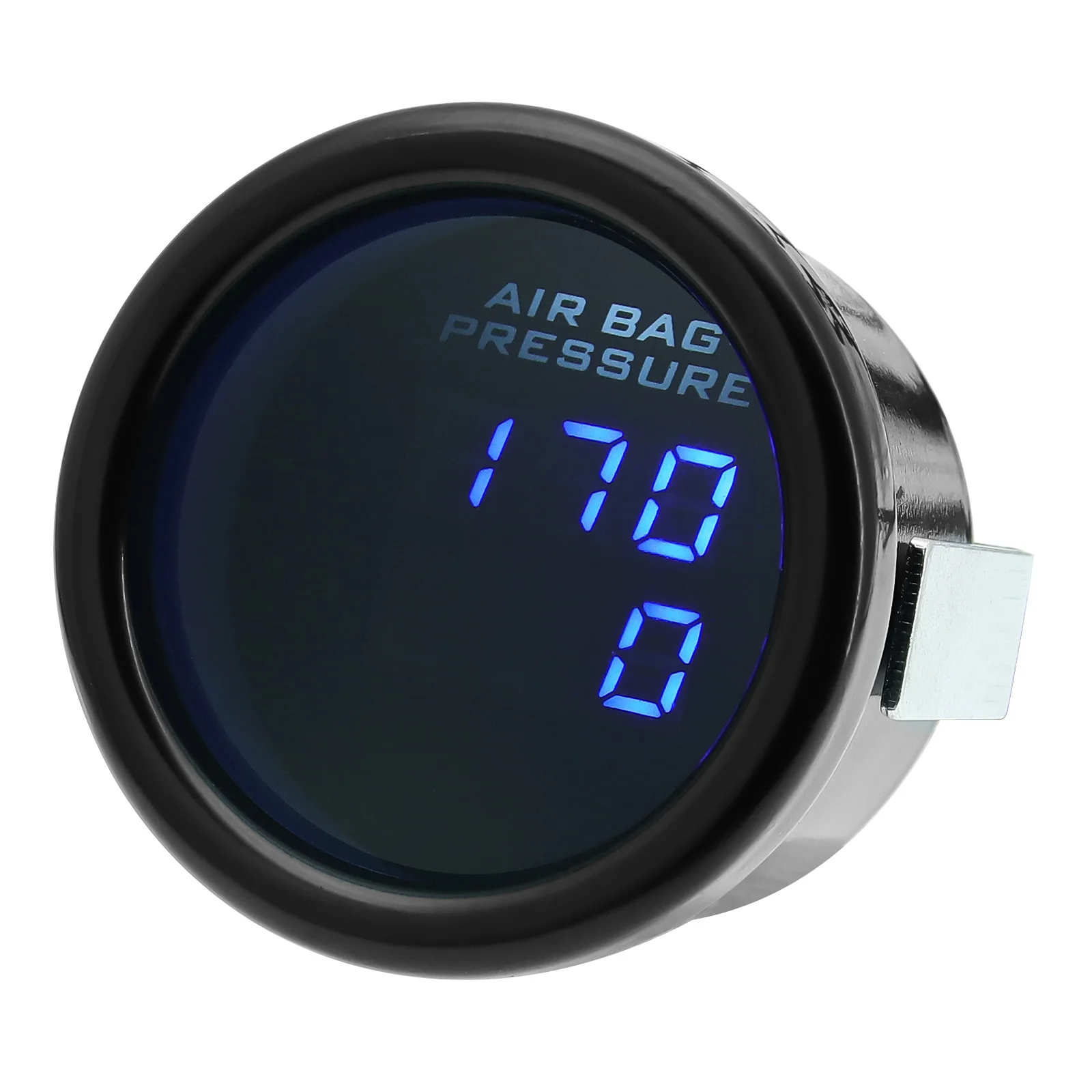 52mm Car Air Pressure Gauge Blue LED Boost Gauges Digital Dual Display Air Ride Suspension with 1/8NPT Sensors for 12V 24V Auto