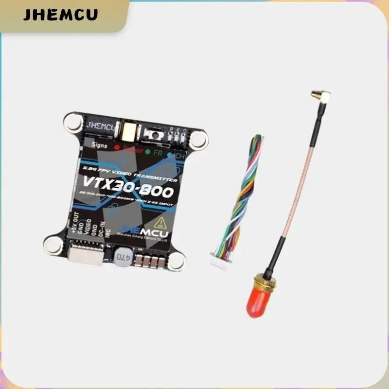 JHEMCU VTX30-800 5.8G 40CH PitMode 25mW 100mW 200mW 400mW 800mW Adjustable VTX 2-6S 30X30mm for RC FPV Racing Freestyle Drone