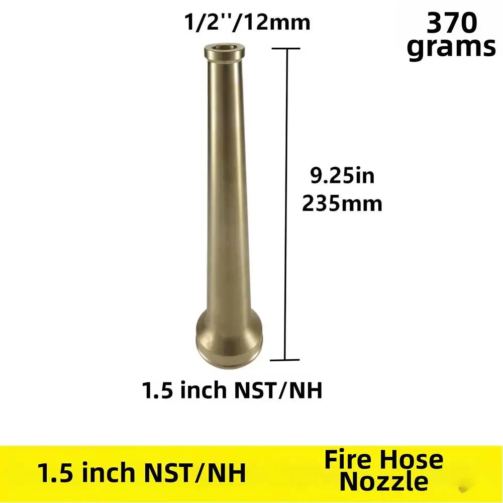 Fire Fighting Equipment Brass Nozzle Compatible with 1-1/2 Inch and 2-1/2 Inch Standard Fire Hose Thread Connections