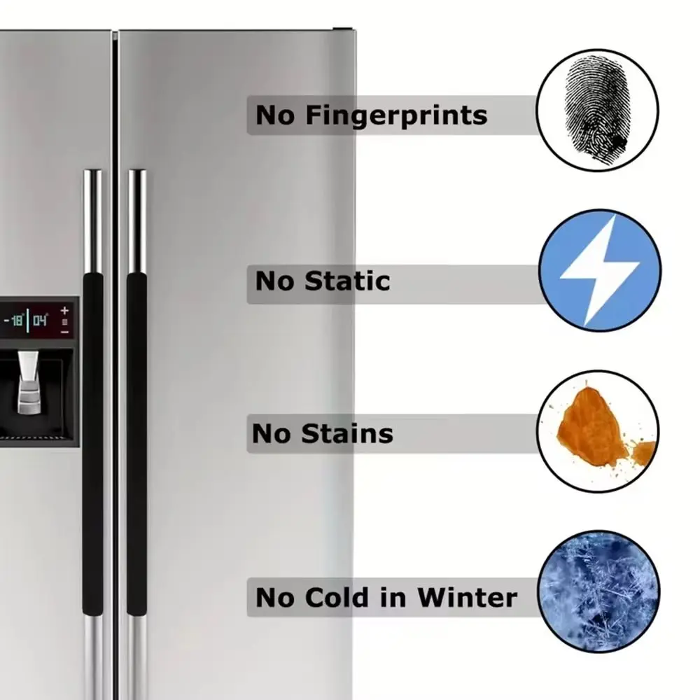 2Pcs Oil-proof Refrigerator Handle Cover Stain-resistant Appliance Handle Covers Washable Microwave Oven Mitts Home Decors